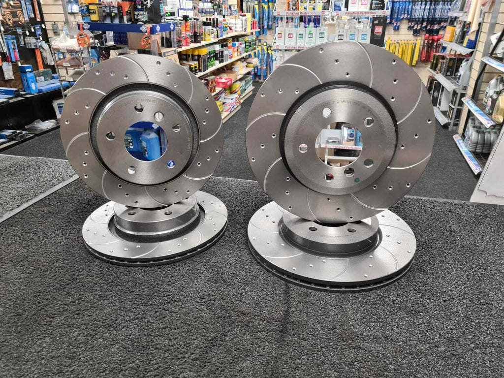 FOR BMW 330D 330Ci BRAKE DISC BREMBO DRILLED + GROOVED BRAKE DISCS FRONT REAR 