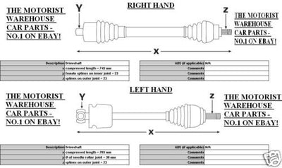 RENAULT LAGUNA 1.6 1.8 1994-2000 DRIVE SHAFT DRIVESHAFT