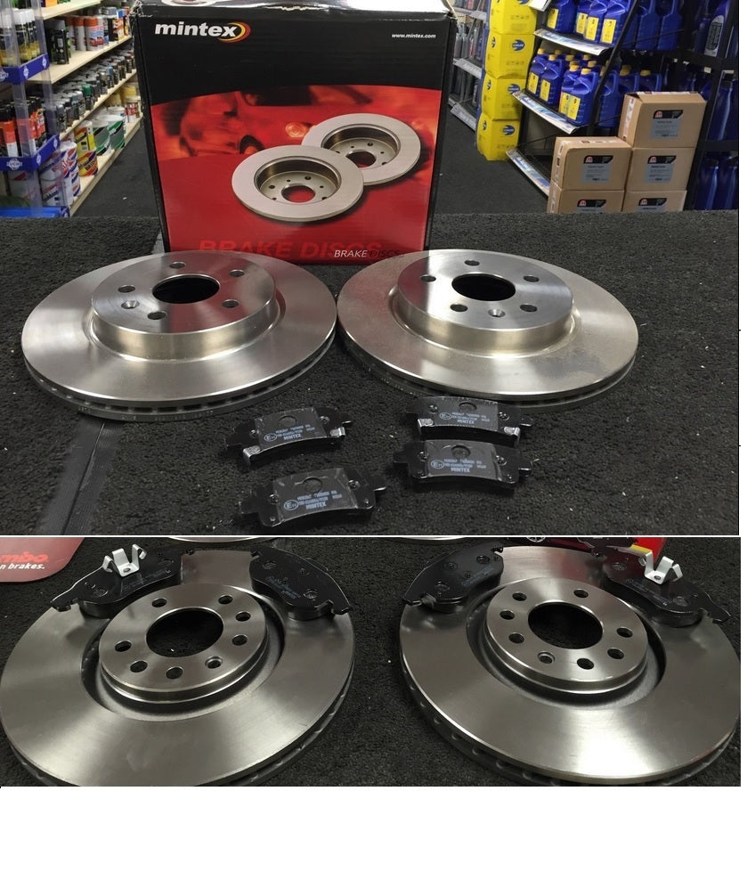 VAUXHALL INSIGNIA 2.0CDTI SRi VENTED BRAKE DISC BRAKE PAD FRONT REAR MINTEX SET