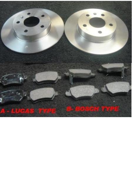 VAUXHALL ASTRA 1998> BRAKE DISCS & PADS REAR MINTEX ABS