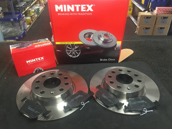 AUDI A3 1.4TFSI SPORT 2010 ON MINTEX BRAKE DISC DISCS & PAD REAR SET 272MM