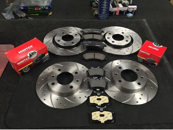 FOR DS 5 BLUEHDI PRESTIGE S/S EAT6 DRILLED GROOVE FRONT REAR BRAKE DISCS PADS