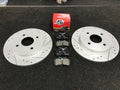FOR FORD FIESTA 2.0 ST150  BRAKE DISCS CROSS DRILLED REAR BRAKE PADS