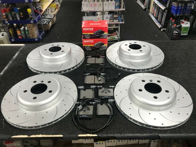 BMW 335D 335i 430 CROSS DRILLED GROOVED BRAKE DISC MINTEX BRAKE PAD FRONT REAR