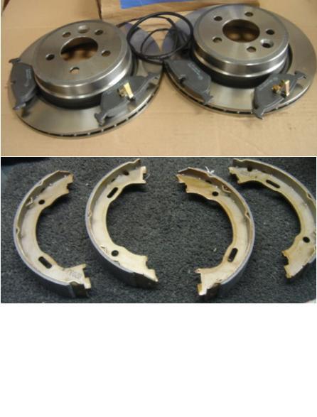 MG ZT 190 160 VENTED REAR BRAKE DISC PAD HB SHOES