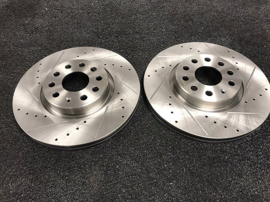 AUDI A4 B6 B7 B5 AUDI A6 CROSS DRILLED GROOVED FRONT BRAKE DISC 312MM BRAND NEW 