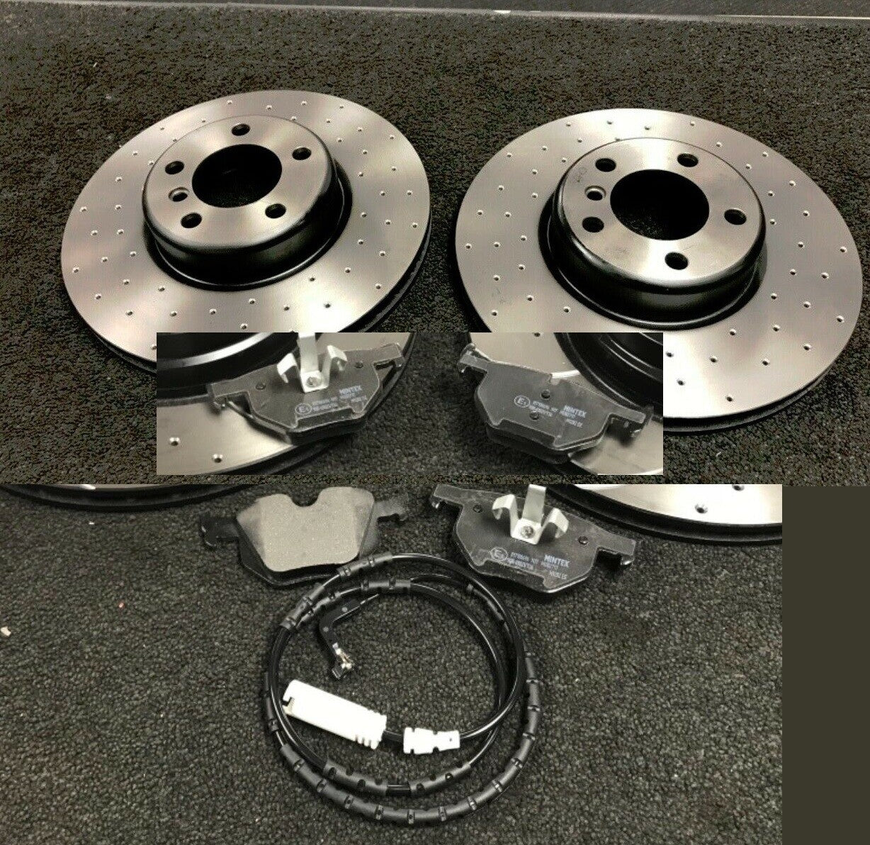 FOR BMW F30 F31 F32 CROSS SPORTS DRILLED BRAKE DISCS AND BRAKE PADS REAR 345MM