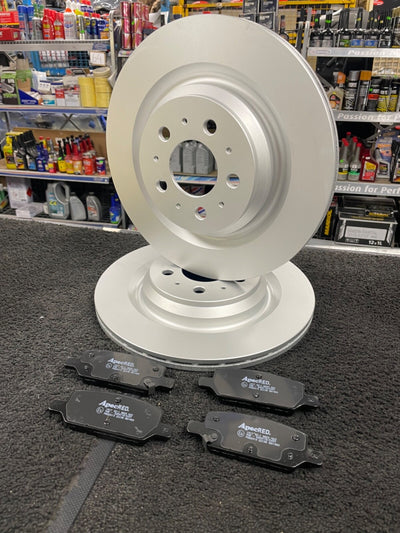 FOR TESLA MODEL 3 2017> REAR VENTED BRAKE DISCS & PADS 335MM