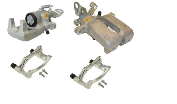 2 X REAR BRAKE CALIPERS + CARRIER BRACKET RED FOR CORSA C COMBO TIGRA 240MM DISC