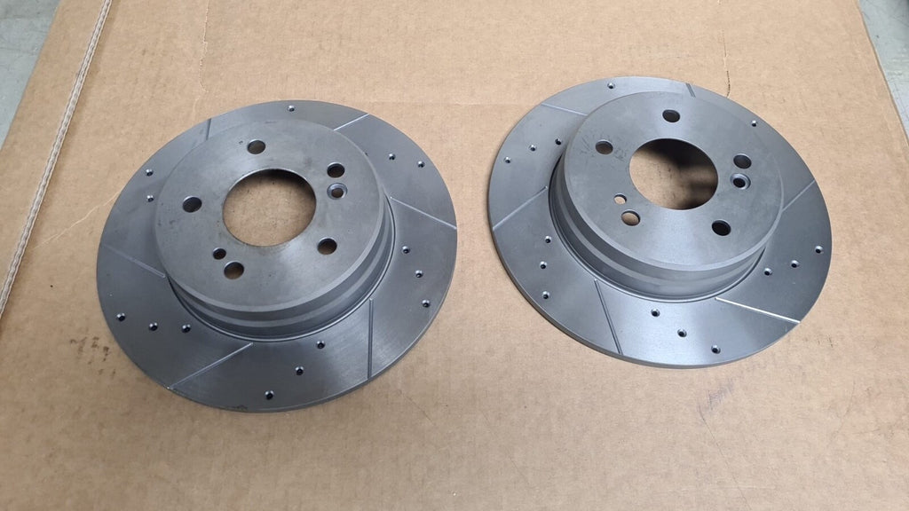 FOR Chrysler Crossfire Mercedes Benz C CLASS SLK320 REAR DRILLED BRAKE DISCS