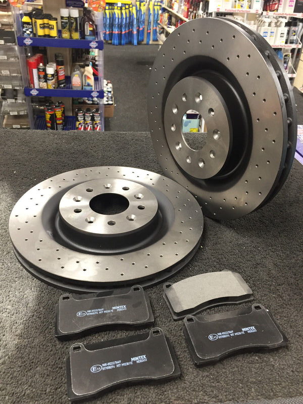 FOR JAGUAR XJ8 XJR 4.2 V8 SUPERCHARGED CROSS DRILLED BRAKE DISC PADS FRONT 365MM