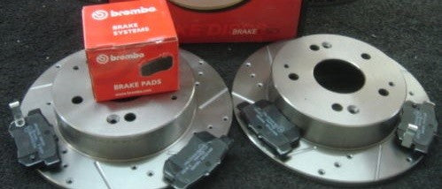 FOR HONDA CIVIC TYPE R EP3 BRAKE DISC CROSS DRILLED  BRAKE DISCS BREMBO PADS