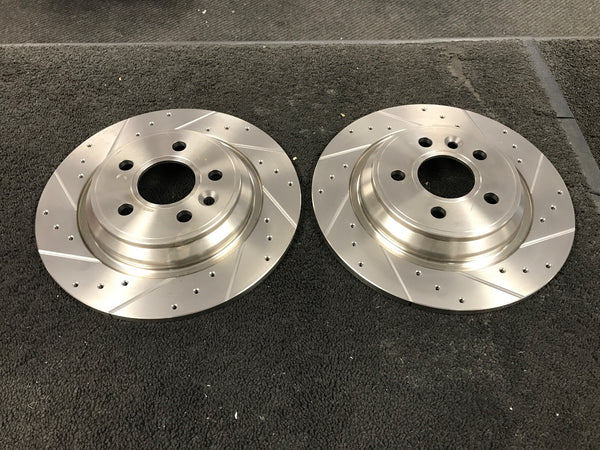 VOLVO 850 C70 S70 V70 T5 DRILLED GROOVED BRAKE DISCS 295MM SOLID TYPE 