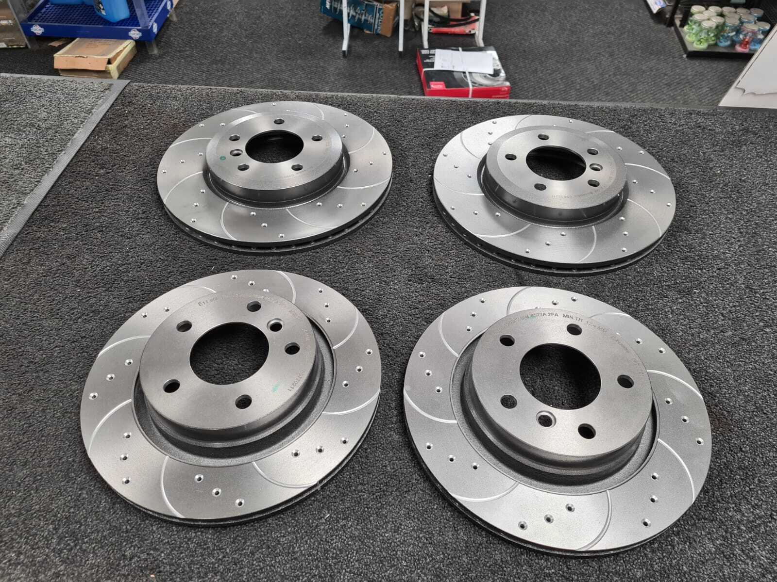FOR BMW 330D 330Ci BRAKE DISC BREMBO DRILLED + GROOVED BRAKE DISCS FRONT REAR 