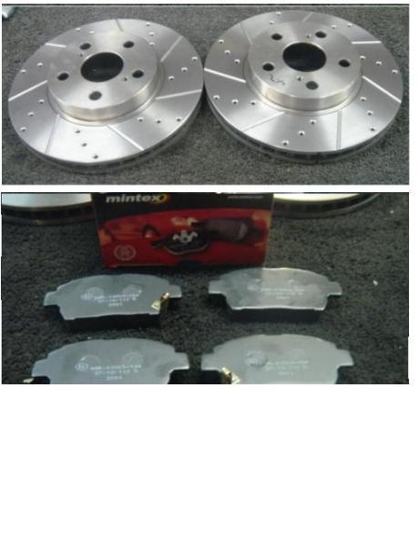 FOR TOYOTA MR2 MK2 REV 1 90-1992 FRONT DRILLED GROOVED BRAKE DISCS MINTEX PADS 