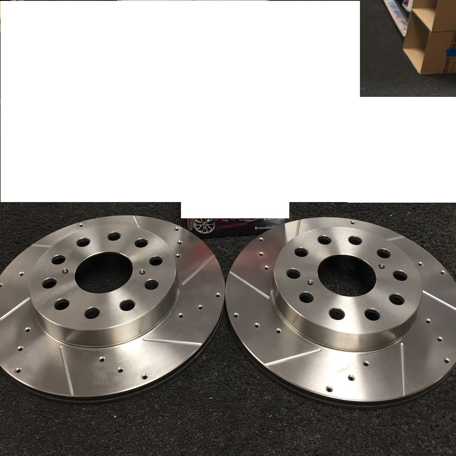 FOR MR2 2.0 GT TURBO REV2 3 REAR DRILLED GROOVED BRAKE DISC 281MM  PAIR 