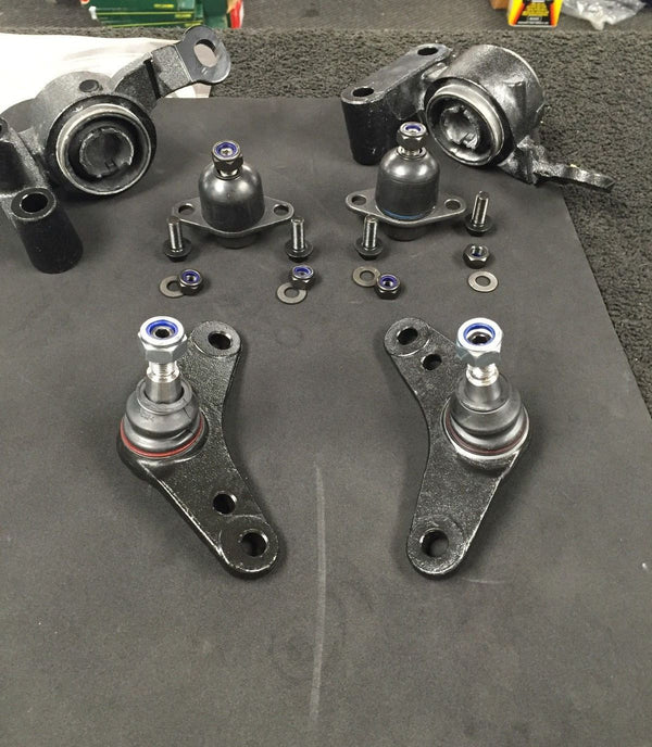 FOR MINI ONE COOPER S CONVERTIBLE LOWER WISHBONE ARM BUSHS & BALL JOINT KIT 