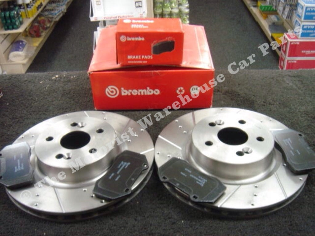 FOR RENAULT MEGANE 2.0DCi 175bhp BRAKE DISC BRAKE PADS BREMBO CROSS DRILLED 