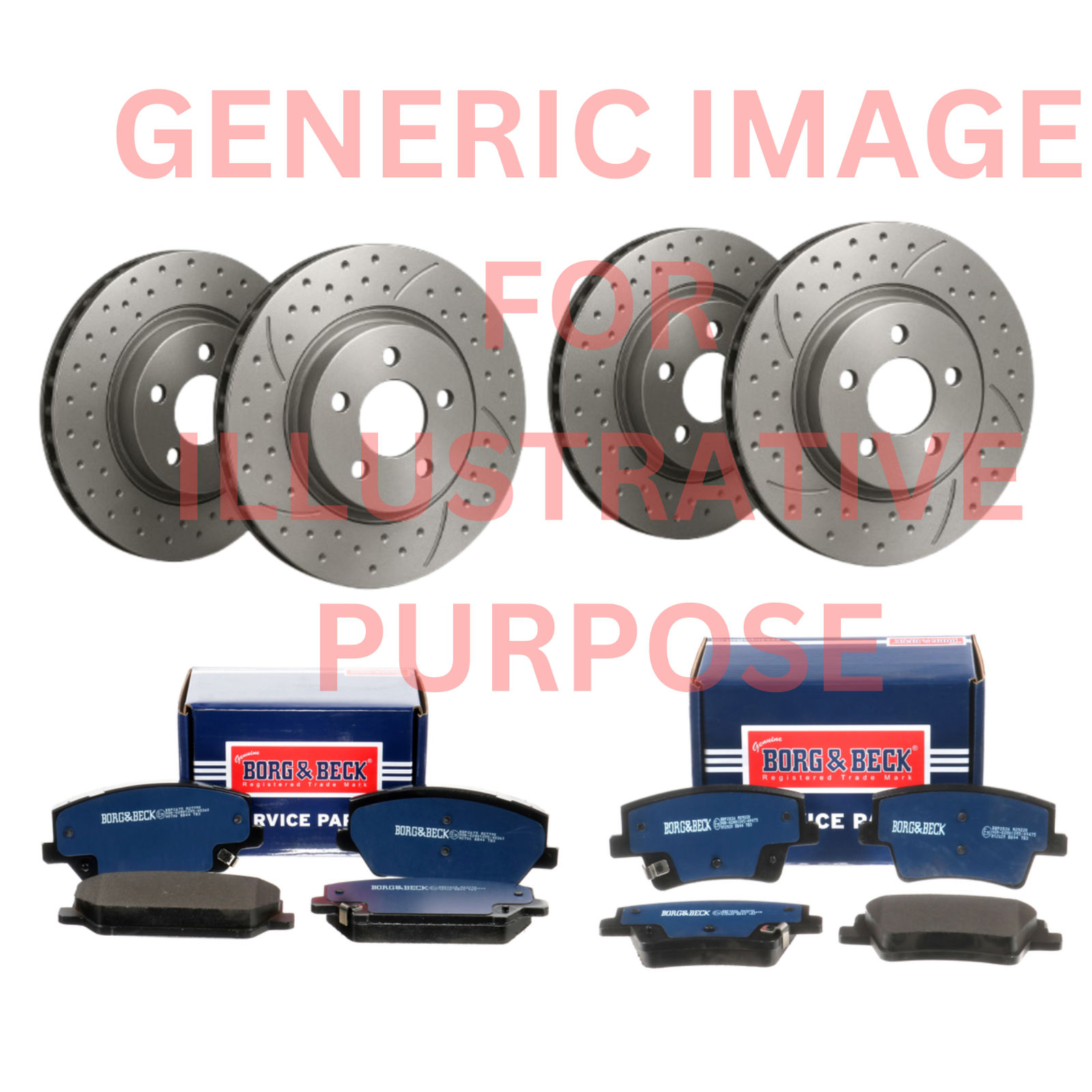 FRONT REAR DIMPLE GROOVED BRAKE DISCS PADS SET FIT HYUNDAI I30N 2.0  PD 17-
