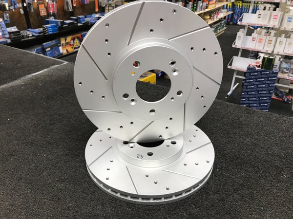 FOR  ACCORD 2.0 2.4 VTEC 2.2iCDTI FRONT  BRAKE DISCS ONLY CROSS DRILLED GROOVED