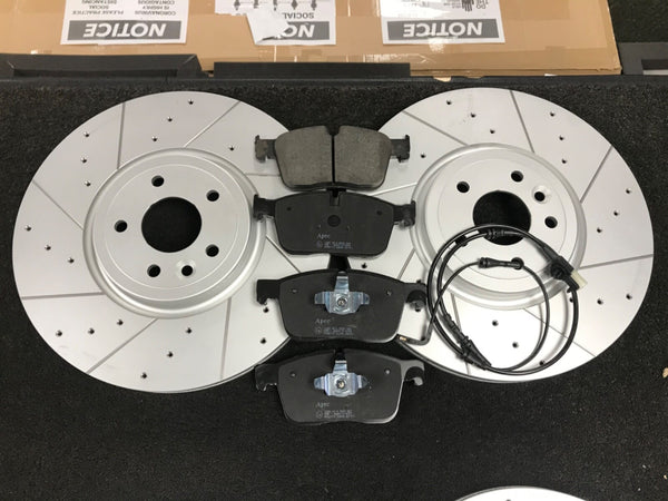 FOR JAGUAR XE 3.0 S X760 CROSS DRILLED GROOVED BRAKE DISCS PADS 350MM FRONTREAR