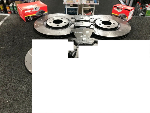 AUDI S1 2.0 QUATTRO BRAKE DISCS CROSS DRILLED GROOVED FRONT 310mm 5x100