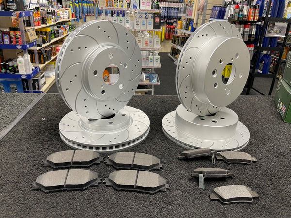 FOR IS250 IS220D IS200D IS250C IS300 BRAKE DISCS DRILLED GROOVED FRONT REAR 