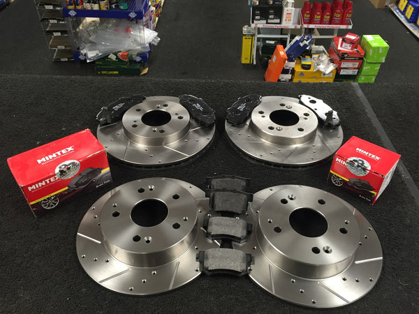 FOR INTEGRA JDM TYPE R DC2 1995-1997 BRAKE DISC DRILLED GROOVED MINTEX BRAKE PAD