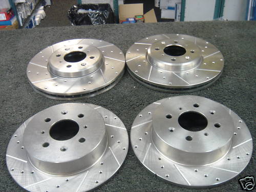 ROVER MG ZS 180 CROSS DRILLED GROOVED BRAKE DISCS FRONT REAR