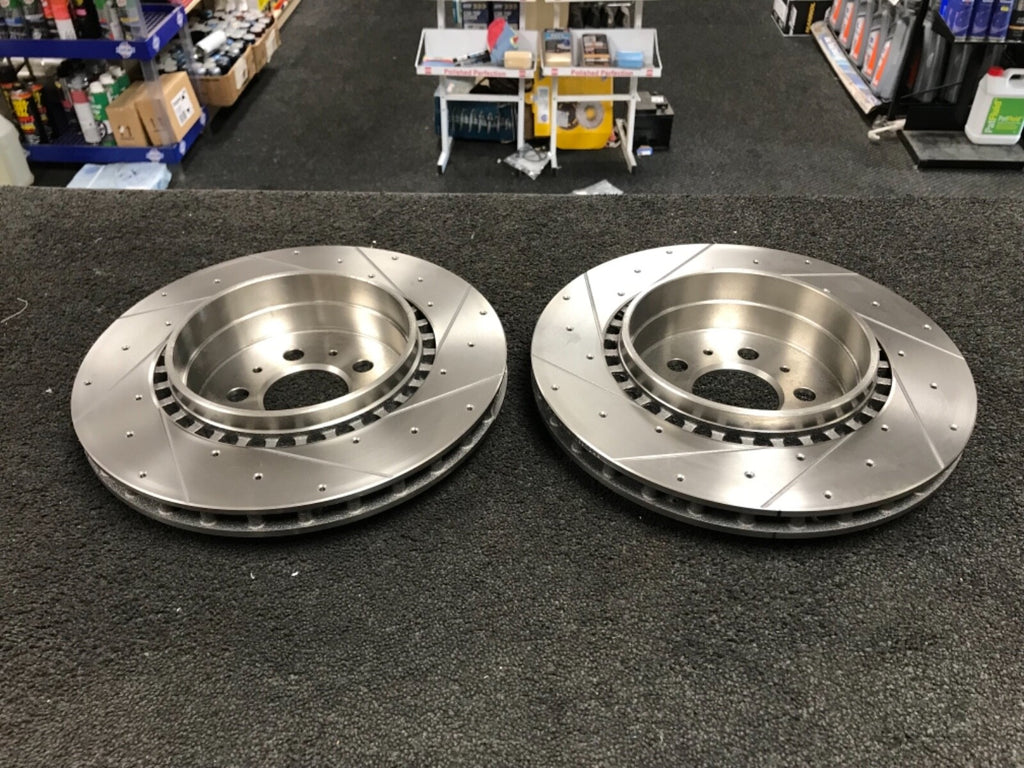 VOLVO S60 S60R V70 V70R 2.5 TURBO DRILLED GROOVED REAR BRAKE DISC 330mm VENTED
