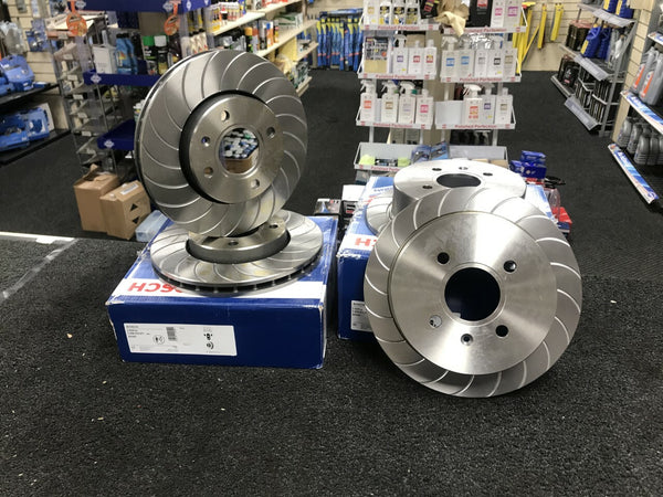 FOR FORD ESCORT MK5 6 1.8 RS2000  SPORT GROOVED BRAKE DISCS FRONT REAR 