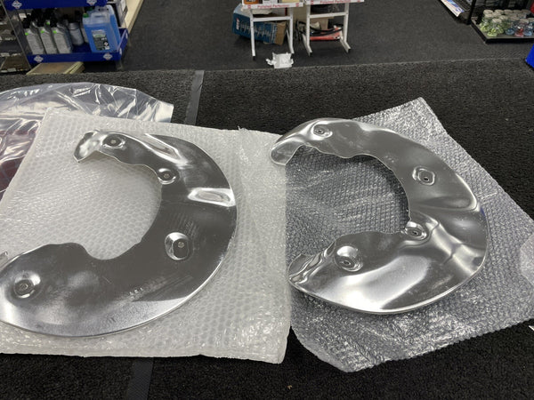 A4 8K A5 8F 8T A6 4G Q5 8R 2 FRONT BRAKE DISC DUST PLATE COVERS LH RH PAIR
