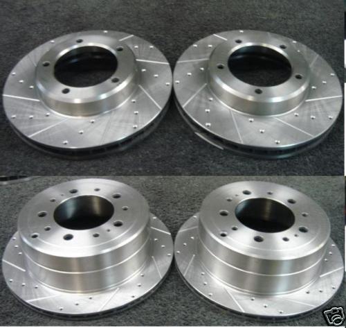 FOR TOYOA LANDCRUISER AMAZON VX GX LEXUS LX470 CROSS DRILLED GROOVED BRAKE DISC