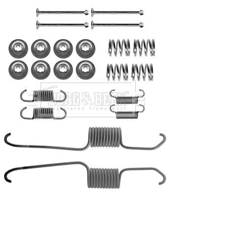 Hand Brake Shoe Fitting Kit Rear BBK6302 Borg & Beck Genuine Quality Guaranteed