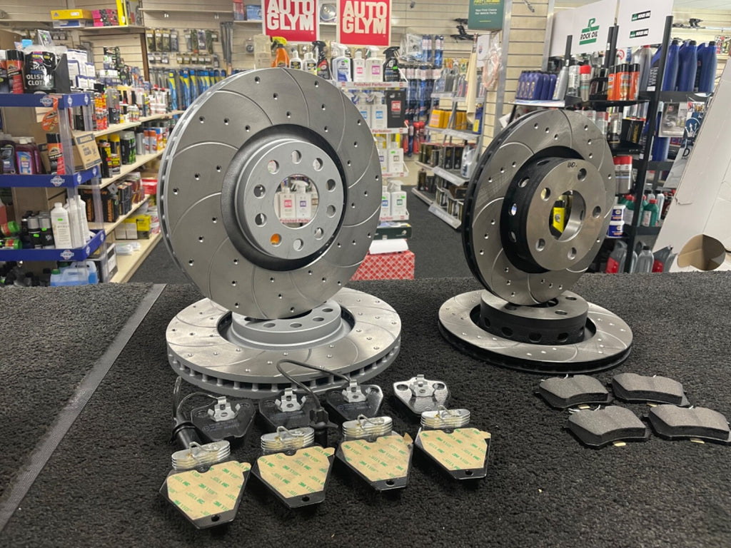FOR AUDI  S6 4.2 321MM + 269MM DRILLED GROOVED BRAKE DISCS BRAKE PADS