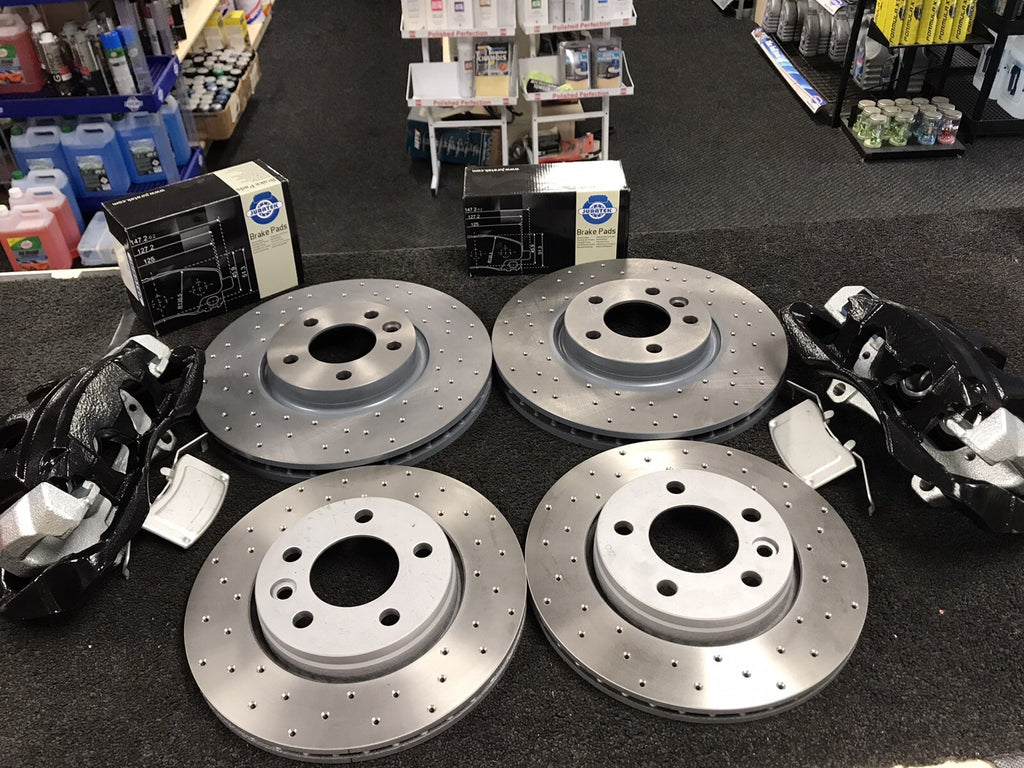 VW TRANSPORTER T5 T6 BIG BRAKE 340MM CONVERSION KIT FRONT REAR DRILLED DISC PAD 