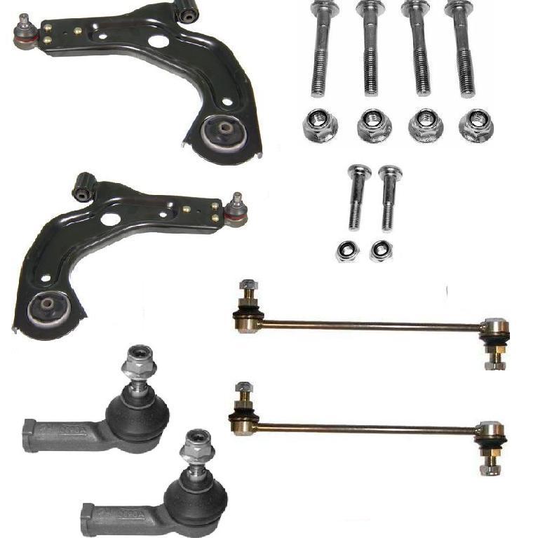 FORD FIESTA 1996-2002 2 LOWER WISHBONE ARMS 2 LINKS 2 TRACK ROD ENDS