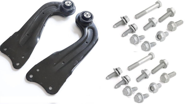 2 BRAND NEW REAR LOWER TRAILING ARMS FOR GOLF MK5 6 7 JETTA TOURAN EOS +BOLTS