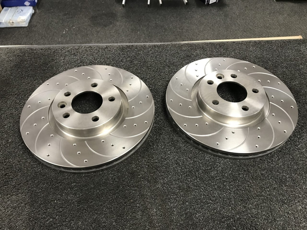 VW TRANSPORTER T5 CARAVELLE T30 1.9 2.5TD FRONT BRAKE DISC DRILLED GROOVED 333mm