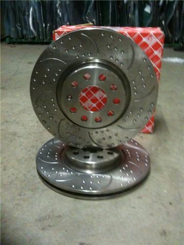 VW PASSAT GOLF AUDI TT DIMPLED GROOVED BRAKE DISCS 312MM
