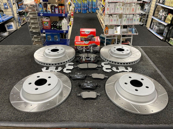 FOR FORD S-MAX TITANIUM SPORT TDCI (MK2 (CD539E)) FRONT REAR DRILLED DISCS PADS