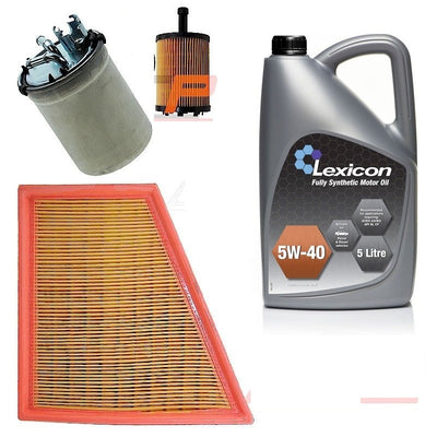 VW POLO 9N 1.4 TDI 01-05 OIL AIR FUEL FILTERS SERVICE KIT 5L FULLY SYNTHETIC OIL