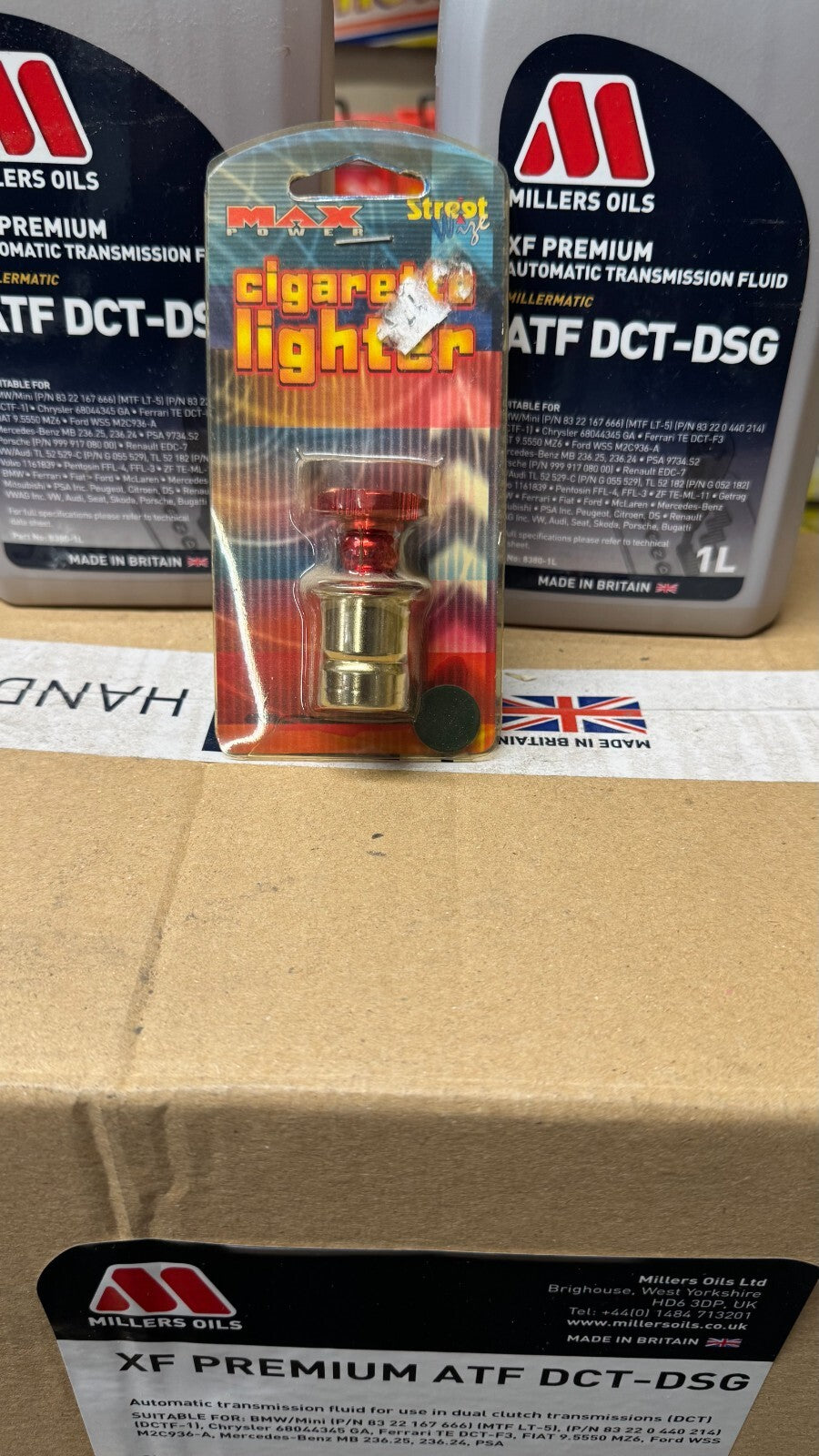 MAX POWER RACING STYLE RED PUSH-IN CAR CIGARETTTE CIG LIGHTER INSERT ACCESSORY