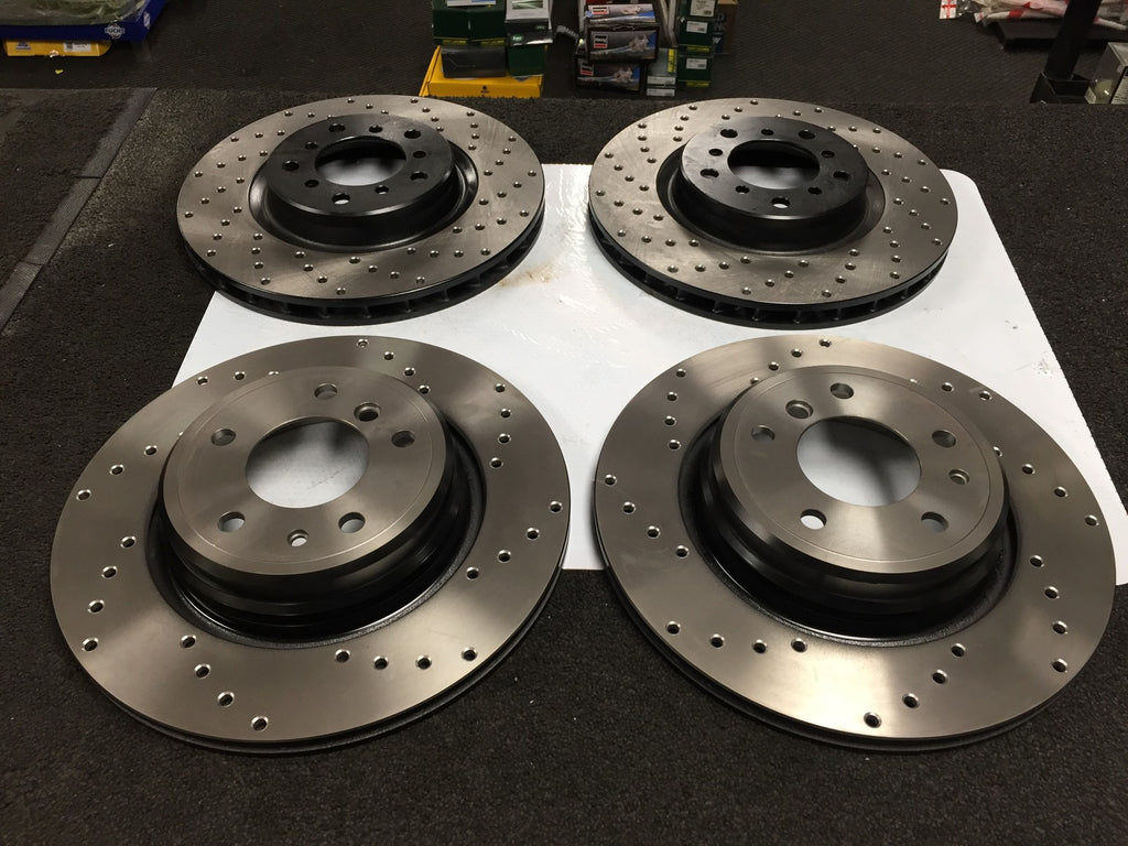 BRAKE DISCS FOR BMW M3 3.2 E46 DRILLED FRONT REAR PERFORMACE BRAKE DISCS
