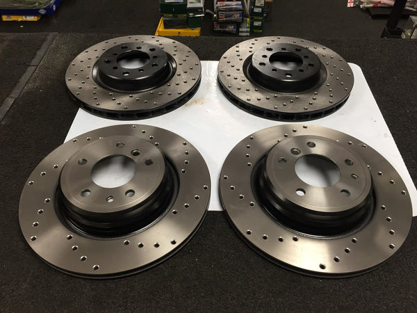 BRAKE DISCS FOR BMW M3 3.2 E46 DRILLED FRONT REAR PERFORMACE BRAKE DISCS