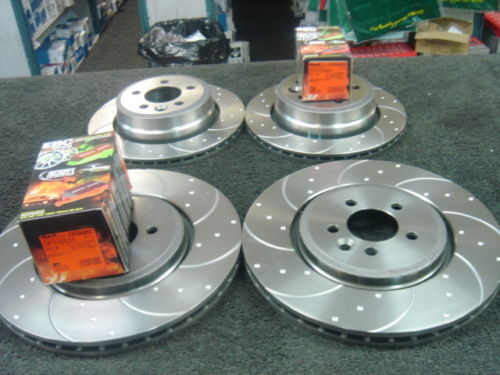 ROVER MG ZT ZT-T 160 190 DIMPLED GROOVED BRAKE DISC FRONT REAR EBC RED STUFF PAD