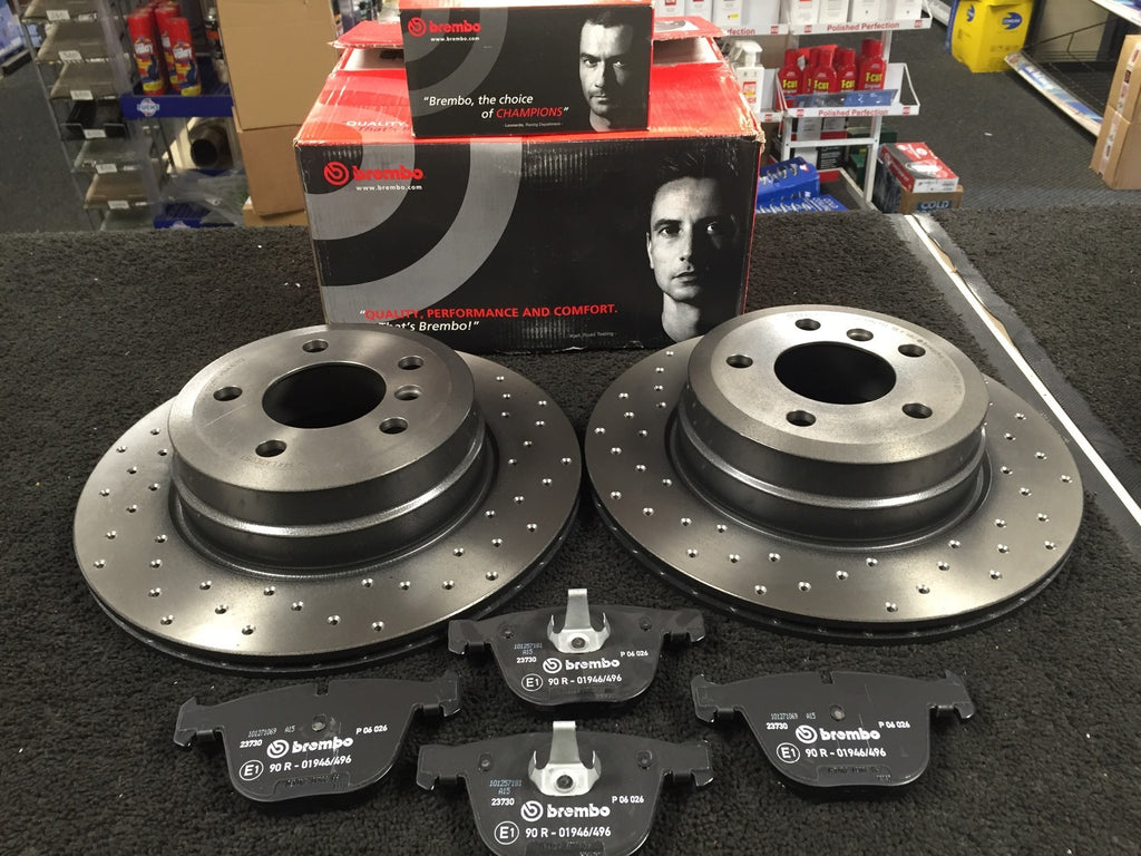 BMW X6 3.0 xDrive35d E71 FRONT BRAKE DISC BREMBO CROSS DRILLED BRAKE PADS 365MM