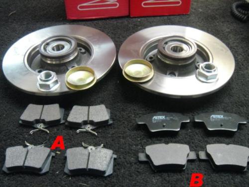 C4 HDI 16V 2004-10 REAR BRAKE DISCS WITH BEARING & PADS