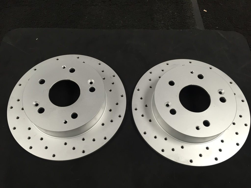 FOR  CIVIC 2.0 TYPE R EP3 SPORT DRILLED DISCS DISC & BREMBO BRAKE PAD PADS F+R