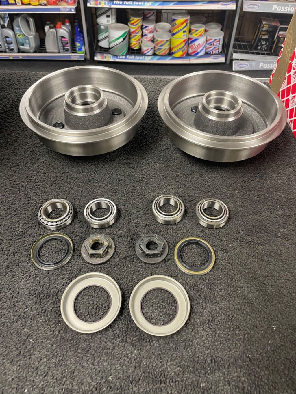 for FORD KA 2 REAR BRAKE DRUM REAR WHEEL BEARING 2 ABS RINGS